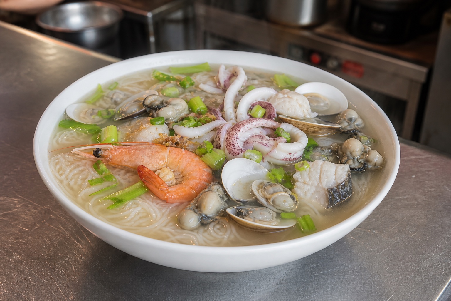 一碗料多的旗津海產米粉